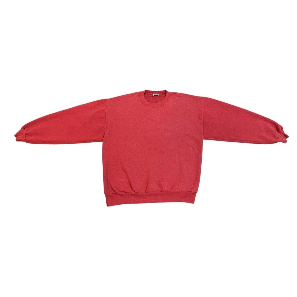 Vintage Jerzees Maroon Red Faded Basic Blank Sweatshirt Men’s XL Made In USA